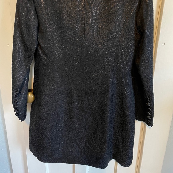 Franco Mirabelli pant suit. Jet black , metallic thread & Velvet pants. Size 10 - Picture 2 of 11